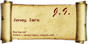 Jeney Imre névjegykártya